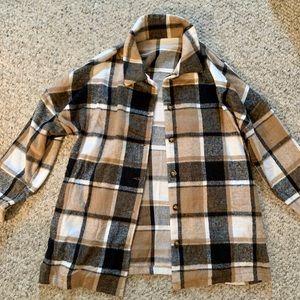 Brown and Black Plaid Shacket